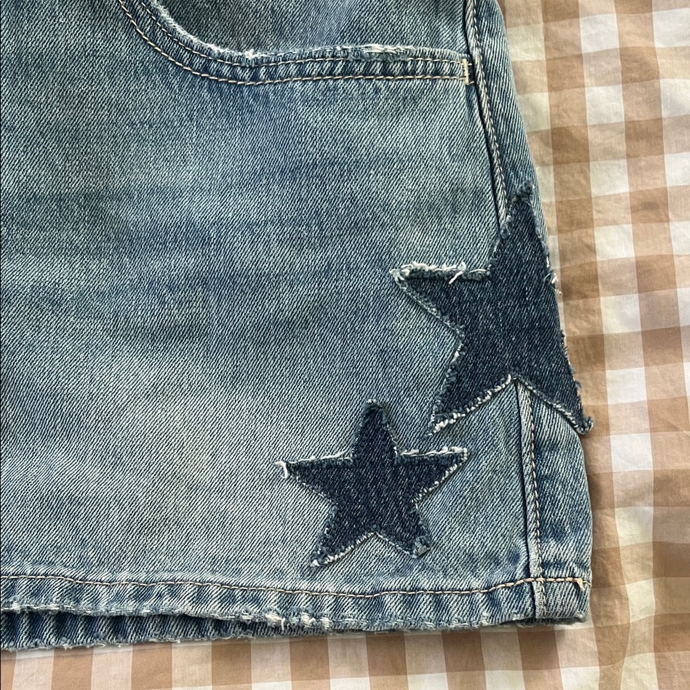 Hollister Denim Mini Skirt with Star Patch - Light Blue - Picture 3 of 8